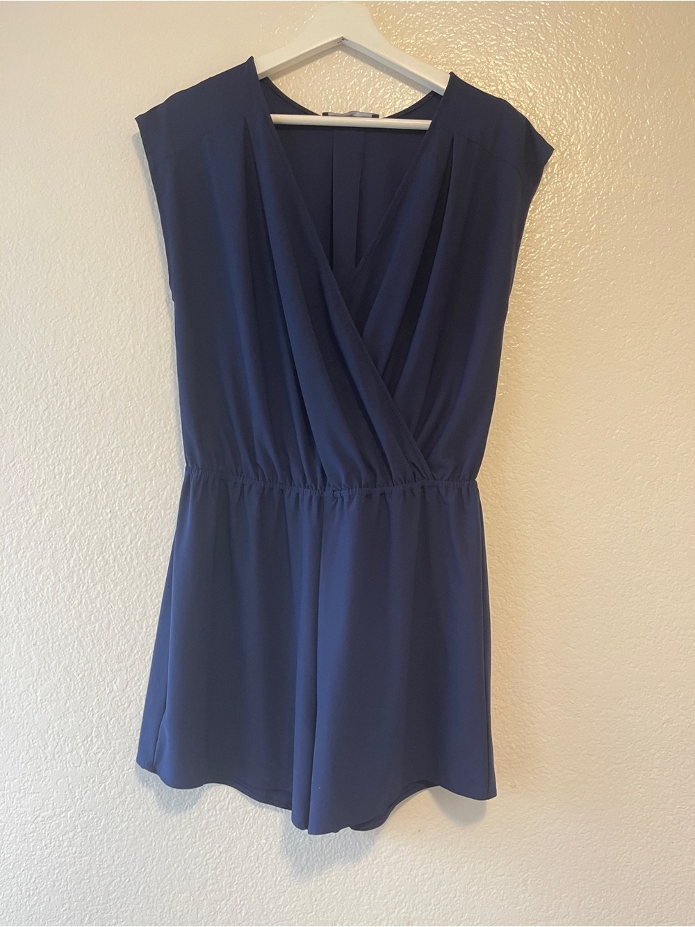 Navy Wrap Front Sleeveless Women's Top